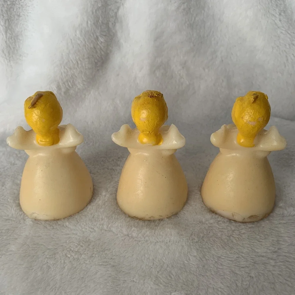 Vintage Lot Of 3 Angel Christmas Candles Tavern Gurley Unscented Choir Carolers